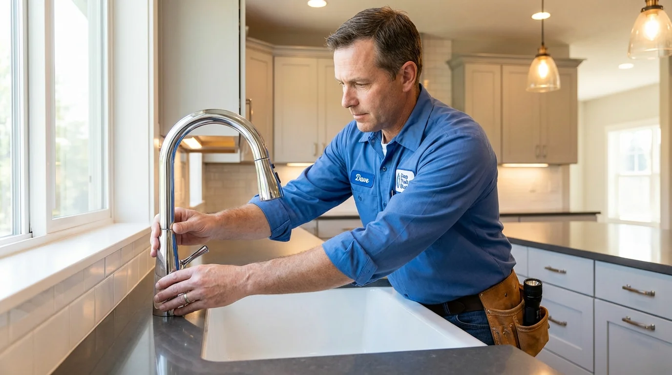 Kitchen faucet installation by Johns Plumbing LLC in Harristown