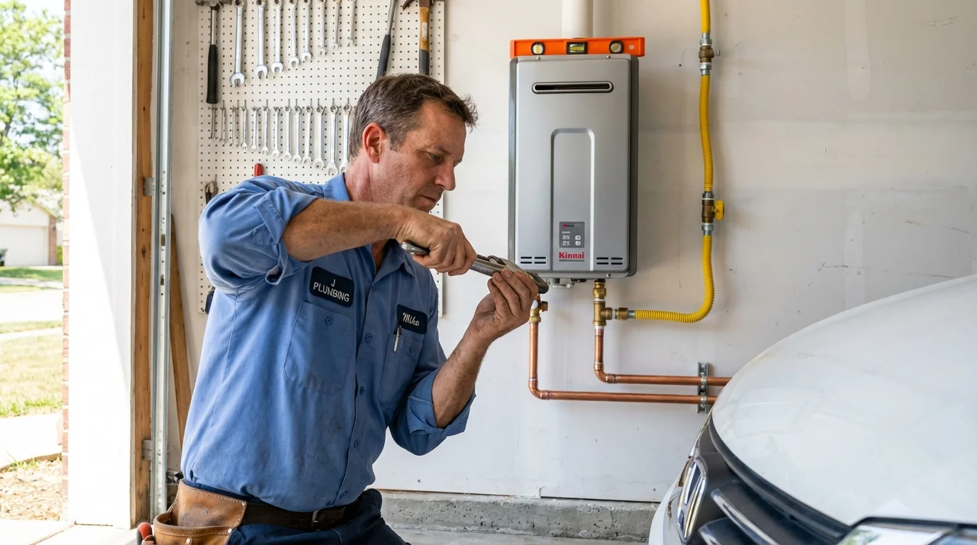 Tankless water heater installation by a Johns Plumbing LLC plumber in Harristown